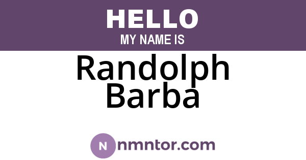 Randolph Barba