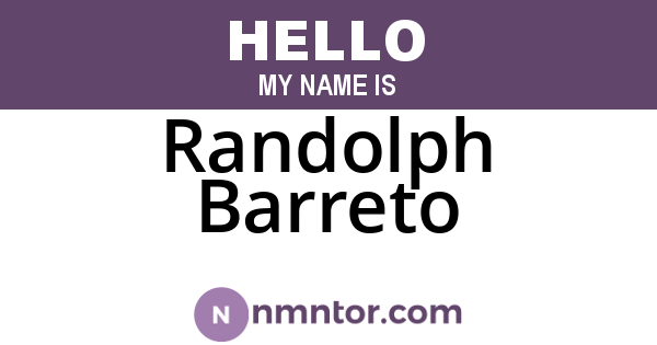 Randolph Barreto