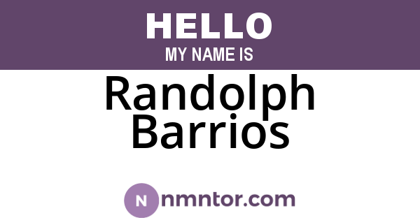 Randolph Barrios