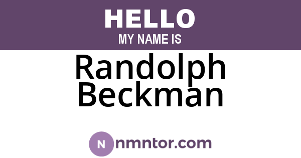 Randolph Beckman