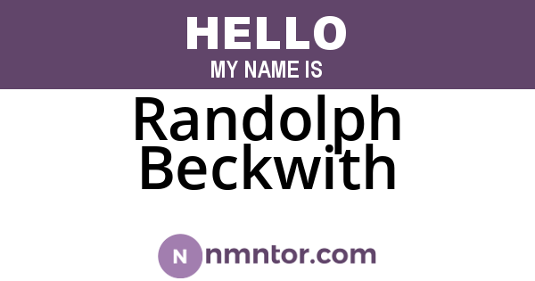 Randolph Beckwith
