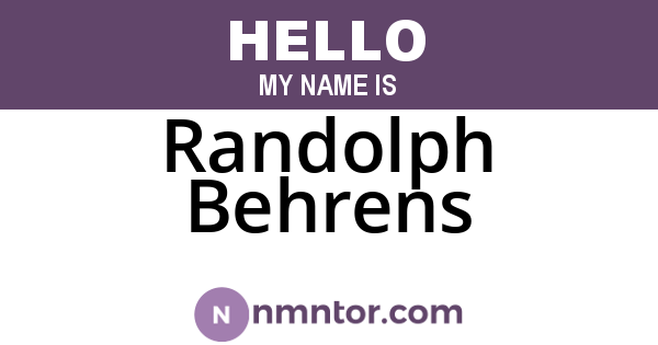 Randolph Behrens