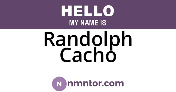 Randolph Cacho