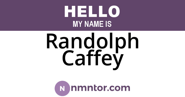 Randolph Caffey