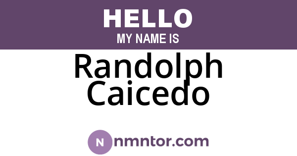Randolph Caicedo