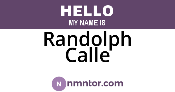 Randolph Calle