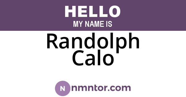 Randolph Calo