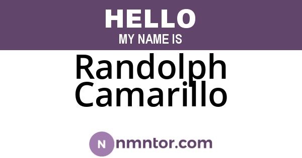 Randolph Camarillo