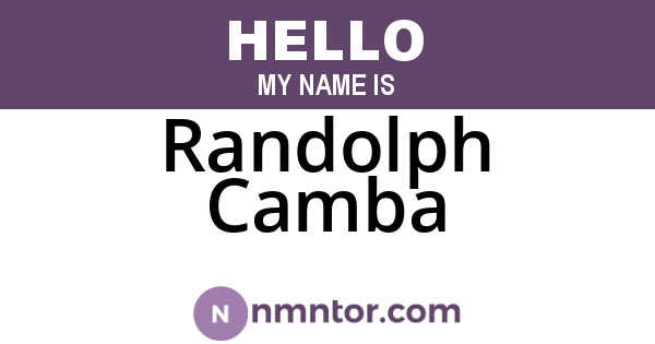 Randolph Camba