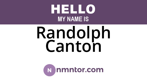 Randolph Canton