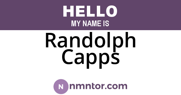 Randolph Capps