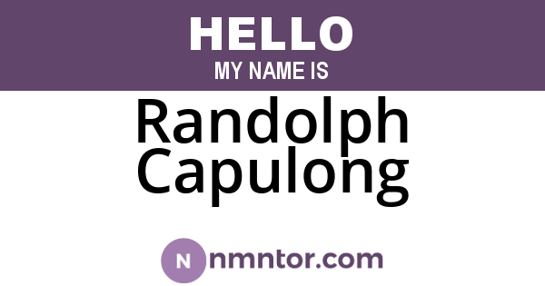 Randolph Capulong