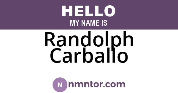 Randolph Carballo