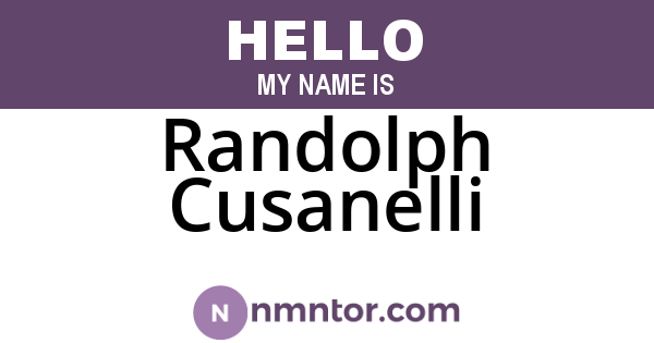 Randolph Cusanelli