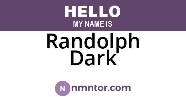 Randolph Dark