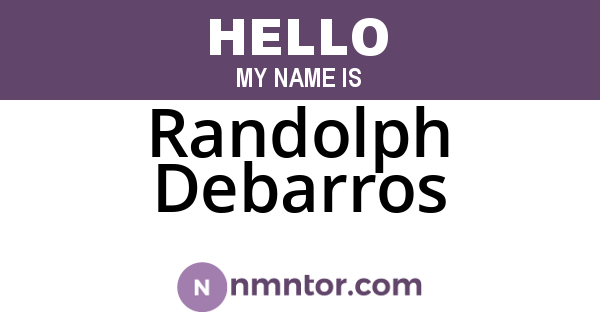 Randolph Debarros