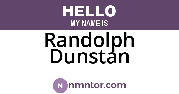 Randolph Dunstan