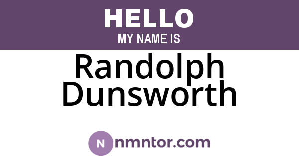Randolph Dunsworth