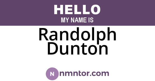 Randolph Dunton