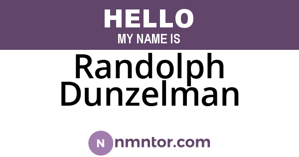 Randolph Dunzelman