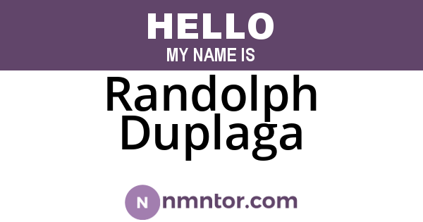 Randolph Duplaga