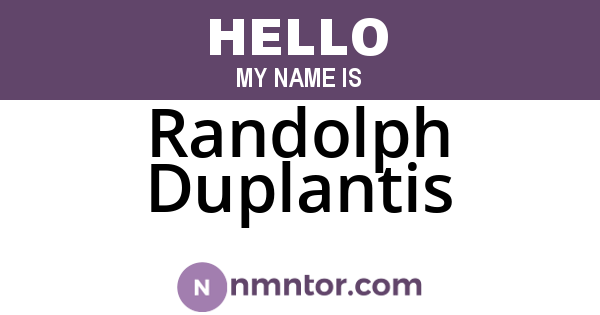 Randolph Duplantis