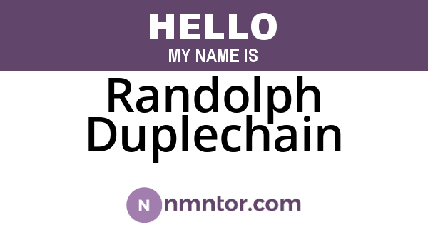 Randolph Duplechain