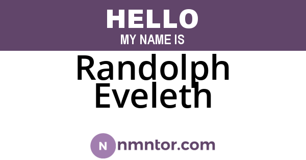Randolph Eveleth