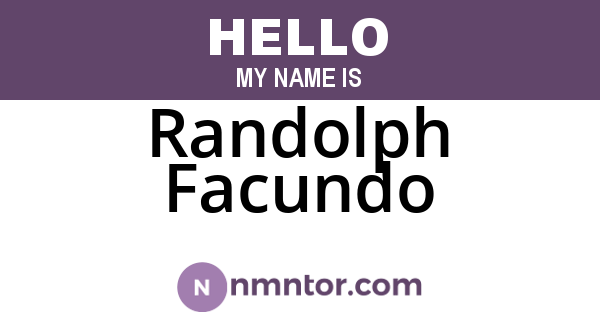 Randolph Facundo