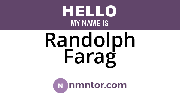 Randolph Farag