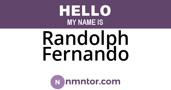 Randolph Fernando