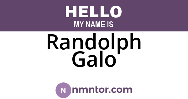 Randolph Galo