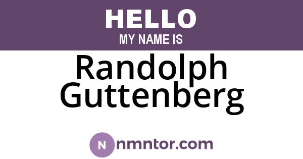 Randolph Guttenberg