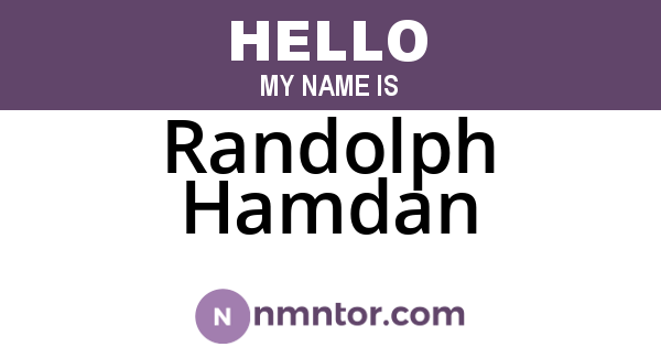 Randolph Hamdan