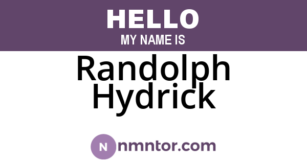 Randolph Hydrick