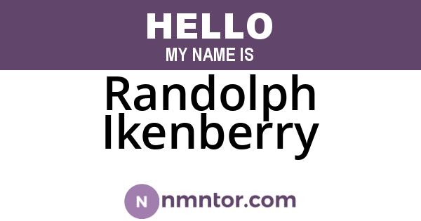 Randolph Ikenberry