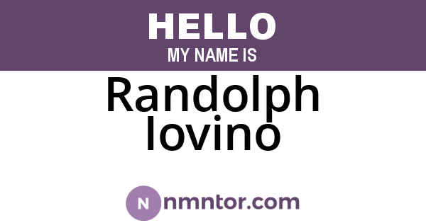 Randolph Iovino
