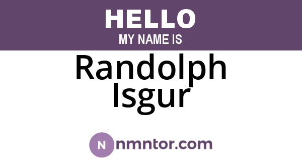 Randolph Isgur