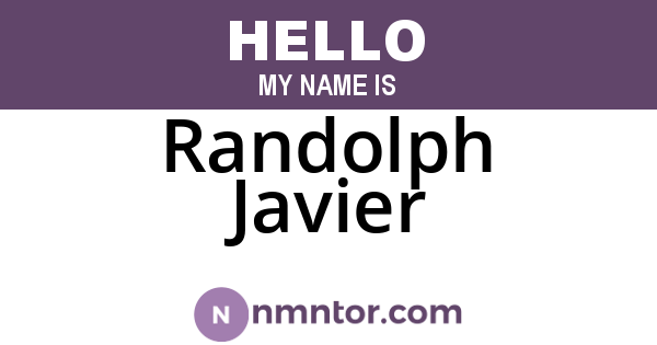 Randolph Javier