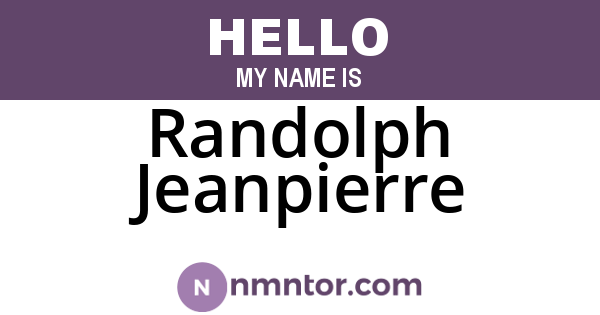 Randolph Jeanpierre