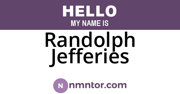 Randolph Jefferies
