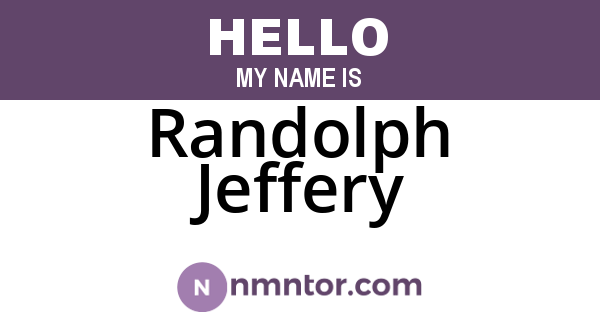 Randolph Jeffery