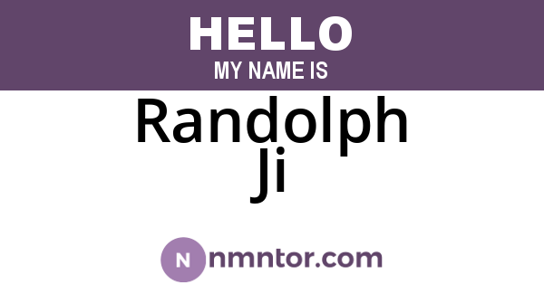Randolph Ji
