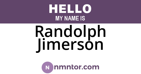 Randolph Jimerson