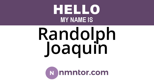 Randolph Joaquin