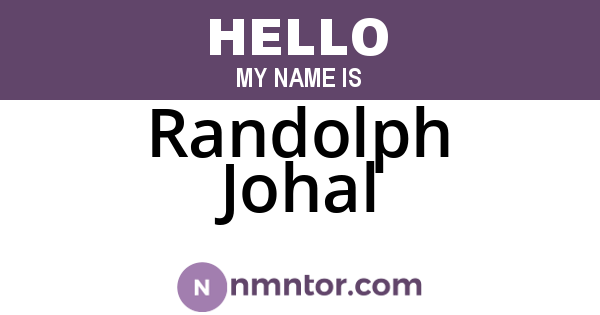 Randolph Johal