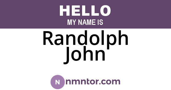 Randolph John