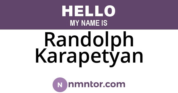 Randolph Karapetyan