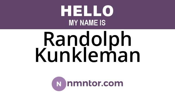 Randolph Kunkleman