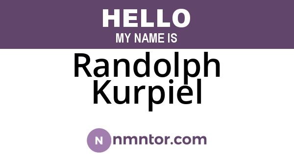 Randolph Kurpiel